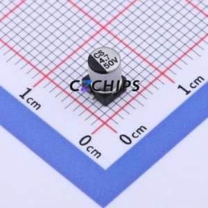ตัวเก็บประจุแบบอิเล็กโทรไลต์อะลูมิเนียม SMD รุ่น CS1H4R7M-CRC54 ขนาด D4xL5.4 มม. ความจุ 4.7uF ค่าความคลาดเคลื่อน 20% แรงดัน 50V กระแสไฟ 13mA ความถี่ 120Hz - Product Image 1