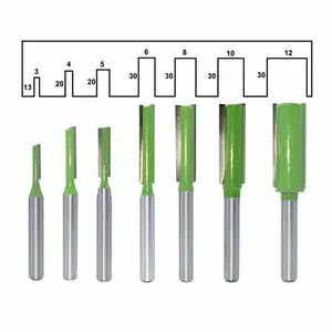 7Pcs 6Mm Schacht Enkele Dubbele Fluit Straight Router Bit Carbide Frees Clearing Rand Trimmen Mes Houtbewerking Gereedschappen