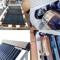 Collecteur solaire haute efficacité 15-30 tubes, système de caloducs pressurisés avec double ailettes en aluminium pour hôtels et applications industrielles