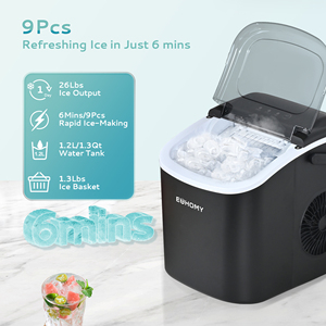 Máquina <span class=keywords><strong>para</strong></span> <span class=keywords><strong>Hacer</strong></span> <span class=keywords><strong>Hielo</strong></span> Portátil Euhomy, Mini Máquina <span class=keywords><strong>para</strong></span> <span class=keywords><strong>Hacer</strong></span> <span class=keywords><strong>Hielo</strong></span> Negra, Máquinas <span class=keywords><strong>para</strong></span> <span class=keywords><strong>Hacer</strong></span> <span class=keywords><strong>Hielo</strong></span> <span class=keywords><strong>de</strong></span> Encimera con Asa <span class=keywords><strong>para</strong></span> el Hogar/Cocina/Camping - Product Image 3