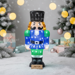 Décoration de jardin extérieure étanche IP44, motif <span class=keywords><strong>Casse</strong></span>-<span class=keywords><strong>Noisette</strong></span> de Noël 3D à LED, figurine de soldat en acrylique, éclat cristallin - Product Image 4