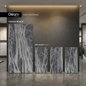 Panda Black 800x1600mm Glazed Porcelain Tiles Marble Look Polished Floor And <b>Wall</b> Tiles For Luxury Interiors - Product Image 6