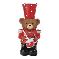 Souvenir de Noël transfrontalier en résine époxy européenne, sculpté artistiquement, motif ours brun batteur, lavable, personnalisé, art populaire, pour la maison