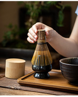Fouet à matcha japonais en bambou violet à 120 dents, fouet à matcha artisanal Bainbenli, accessoire professionnel pour le mélange du thé et la pâtisserie