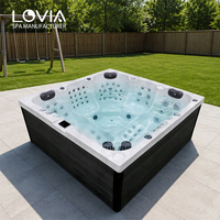 Bain à remous LOVIA pour 5 personnes, spa de jardin, 84 jets d'hydrothérapie avec massage des pieds, coque en acrylique pour terrasse, patio, villa, relaxation