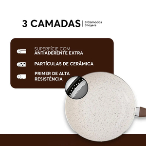 Juego de Ollas y Sartenes de Cerámica Moderna con Revestimiento de Mármol, Tapas de Vidrio, Asas de Baquelita, Antiadherente, 6 Piezas, de Aluminio, Compatible con Inducción - Product Image 4