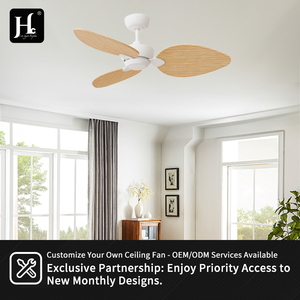 Ventilador de techo moderno con aspas de ABS color madera, luces LED y control remoto. - Product Image 5