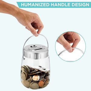 Tarro de dinero de plástico ecológico con manejo de Dólares completo con asa, alcancía de conteo electrónico inteligente para niños, regalos de navidad - Product Image 2