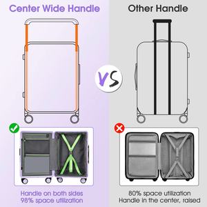 PC-Handgepäck-Trolley-Koffer Modernes Kofferset 20/24 Zoll Luxus-Reisetaschen Breiter Trolley Geschäftsreisetasche - Product Image 2