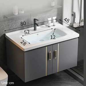 Armadietto da bagno moderno minimalista grigio colore oro manici lavello antigraffio struttura durevole camera da letto casa <span class=keywords><strong>Bar</strong></span> - Product Image 5