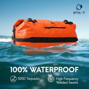 Sac de sport sec étanche de grande capacité 60L Sac à dos roll-top robuste pour les voyages, la navigation de plaisance, le kayak et le camping - Product Image 2