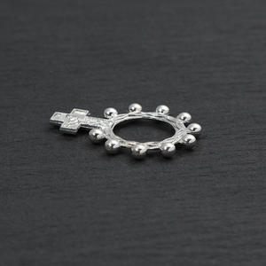 カトリックウェディングリングロザリオトレンディパンクスタイル合金ジュエリーアクセサリーパーソナライズクロスギアブレスレットペンダント - Product Image 4