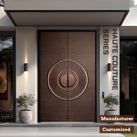 Portes d'entrée battantes personnalisées en aluminium moulé, portails de villa blindés anti-effraction, design chinois, pour usage commercial extérieur et appartements, garantie 5 ans