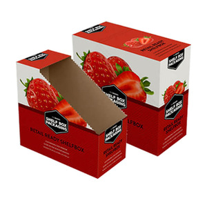 Biểu tượng tùy chỉnh in kraft giấy các tông sóng hiển thị Thùng carton có thể gập lại Tear-off kẹo Khay hộp thực phẩm - Product Image 1