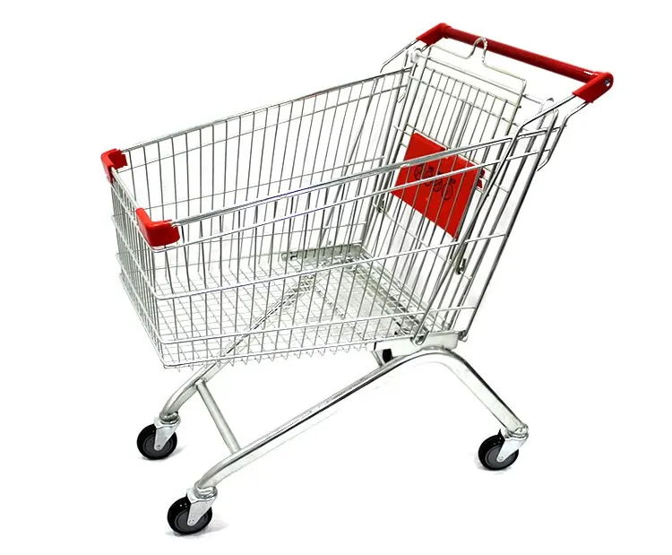 Professional 80L Shopping Trolley Zinc Plated Popular Style Supermarket From Factory Cheap Price