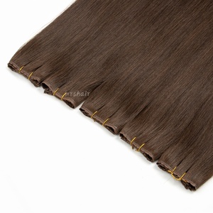 Wholesale Human Hair <strong>Weft</strong> Extensions Human Hair <strong>Invisible</strong> Genius <strong>Weft</strong> Hole Double <strong>Weft</strong> #2 Darkest Brown 16Inches 50g Mrshair - Product Image 4