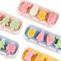 Offre Spéciale moule à crème glacée Popsicle Stick maison bricolage fromage de qualité alimentaire Silicone surgelé Sorbet dessin animé Pposicle moule avec couvercle