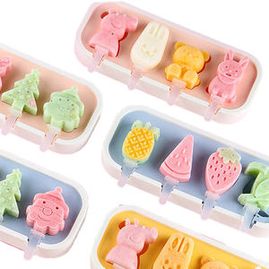 Offre Spéciale moule à crème glacée Popsicle Stick maison bricolage fromage de qualité alimentaire Silicone surgelé Sorbet dessin animé Pposicle moule avec couvercle - Product Image 5