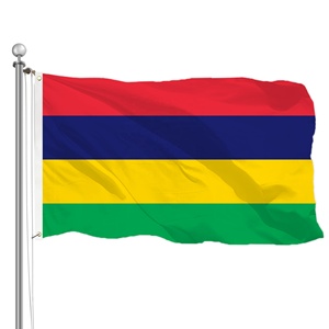Bandeiras Promocionais Publicitárias 90x150cm Bandeira Personalizada da Maurícia Bandeira Nacional Maurícia Quatro Faixas Tricolor Poliéster 100D - Product Image 1