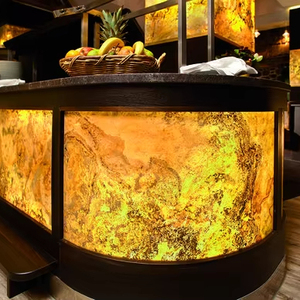 Barra de <span class=keywords><strong>Bar</strong></span> Comercial Moderna con Retroiluminación LED, Forma Curva Personalizada, de Mármol, para Uso en Centros Comerciales y Hospitales - Product Image 1