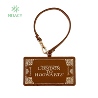 Porte-badge en cuir PU avec cordon, personnalisé, durable, anti-perte, pour étudiants, fabriqué en usine BSCI