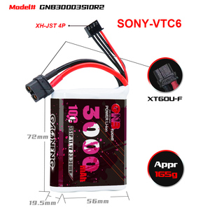 Batería de Iones de Litio GNB GAONENG 3S 3000mAh 11.1V 10C XT60 VTC6 18650 para Dron Sonic Model Baby AR Wing Pro y Coches RC - Product Image 3