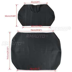 Housses de siège de voiturette de golf en cuir PU pour voiturette de golf personnalisée EZGO TXT RXV Club Car DS, ensemble de housses de siège avant, noir/beige - Product Image 3