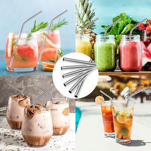 SiYJ724 Wholesale Customizable Logo 6 8 12mm Reusable Metal Straw Custom 304 Stainless Steel <b>Drinking</b> Straws Gift Set with Brush - Product Image 5