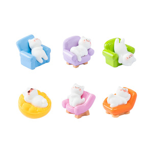 Mini Resin Lazy <b>Sofa</b> <b>Cat</b> Animal Figurines Miniature Ornaments for Cake Topper Car Dashboard Dollhouse Desktop Home Decor - Product Image 5