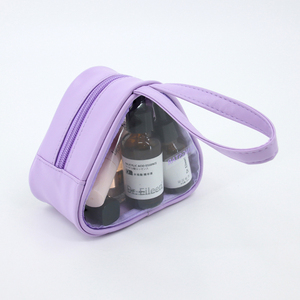 BSCI usine <span class=keywords><strong>Triangle</strong></span> forme Mini sac cosmétique Portable PVC PU petite pochette de <span class=keywords><strong>maquillage</strong></span> avec fermeture à glissière Style de mode - Product Image 2