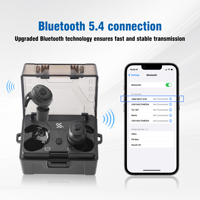 Profesyonel Elektronik Atış Kulaklıkları Ses Yükseltme Özellikli Avcılık Kulak Tıkaçları Şarj Kutulu