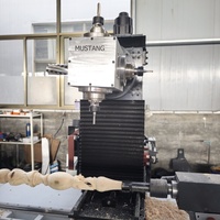 Tour à bois CNC Mustang MT1203-5A 5 axes automatique 9-en-1 avec boîtier de sécurité, moteur 5,5 kW, vis à billes, broche 2800 tr/min, 1200 mm, 380 V