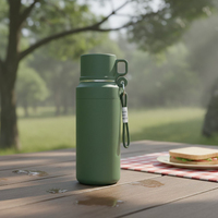 Botol Termos Dinding Ganda Vacuum Flask 1L Stainless Steel Terisolasi Portabel Botol Air Perjalanan Dengan Tutup Tekan