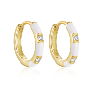 Pendientes CANNER, Aros Colgantes de Bambú Personalizados, Flor Colorida, Pequeños y Delicados, Hechos a Mano en 2023, con Esmalte Azul Tiffany - Product Image 1