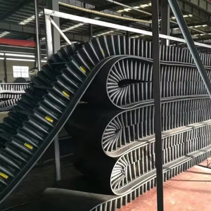 Corrugated heng oluklu yanak kauçuk konveyör bant 60 ° dik eğimli tasarım anti-dökülme yüksek darbe Cleats taban kesme için - Product Image 1