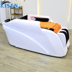 Lit de lavage de cheveux électrique KISEN avec bac en acrylique et table de massage électrique à circulation d'eau pour salon de coiffure - Product Image 2
