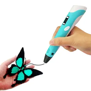 Atacado 3d caneta azul-2020 grandes vendas criança impressão 3d caneta com tela lcd display