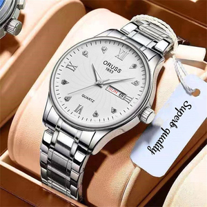 Reloj de cuarzo genuino para hombre, resistente al agua, sencillo, versátil, de alta gama, con calendario. - Product Image 4