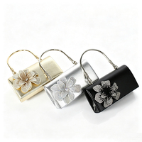 Sac de soirée pour femme avec fleurs 3D et strass, pochette à poignée métallique, sac à bandoulière, sac à main pour mariage, fête, dîner, vente en gros