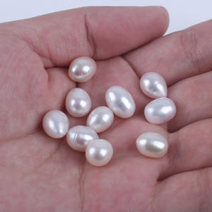 Perlas de Agua Dulce Naturales al por Mayor, Forma de Arroz, 8-9 mm, Partículas Dispersas para Anillos y Pendientes Hechos a Mano, Colores Surtidos - Product Image 3