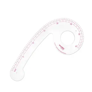 Kearing Línea de Sándwich Transparente Impresiones Regla de Curva de Plástico Flexible Métrica 35cm Fácil de usar para Hacer Patrones de Costura DIY #6035