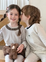 Ensemble pyjama 2 pièces pour enfants, automne-hiver, 95,5% coton, 4,5% élasthanne, multicolores, vêtements de détente doux, en stock
