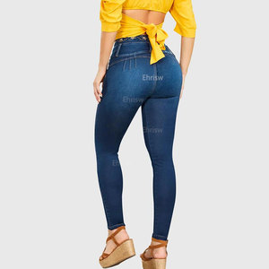 Pantalon jean moulant taille haute pour <span class=keywords><strong>femme</strong></span>, pantalon crayon extensible, 2023, Offre Spéciale - Product Image 2