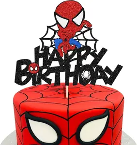 Spiderman Birthday Party Supplies Birthday Party Decoration happy birthday Cake Topper Cupcake Toppers for Kids