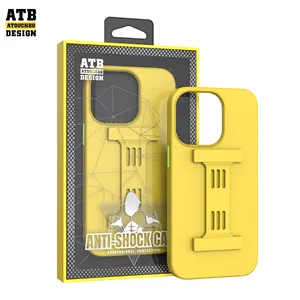 Atouchbo磁性支架支架防震硅胶手机外壳，适用于iPhone 14 Pro 15外壳，带腕带的高级手机外壳