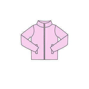 Conjunto de Ropa para Bebé Niña GT1613 RTS YOGA, Adorable, Boutique, Rosa y Morado, Estampado Sólido, Sudadera con Cierre - Product Image 1