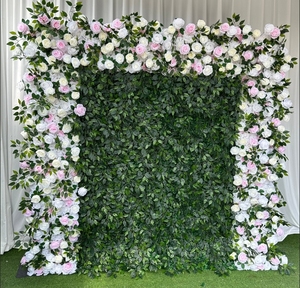 Pared de flores artificiales, gran oferta, rollo de tela de pared de flores verdes de Milán, Alhelí, decoración de bodas y eventos, flores artificiales - Product Image 2