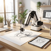 CHRT - Kit de Brazo Robótico de Escritorio para Educación STEM, Programable en 4 Ejes, con Láser de Dibujo Scratch Blockly e Impresión 3D, para Escuelas y Universidades