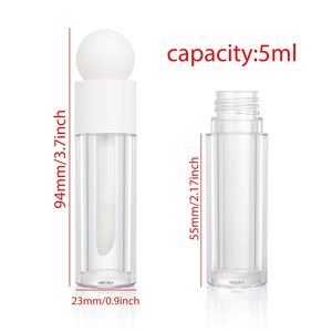Tubos de Brillo Labial al por Mayor, Tubo Transparente Mate con Varilla Aplicadora Blanca, Capacidad de 5 ml - Product Image 2