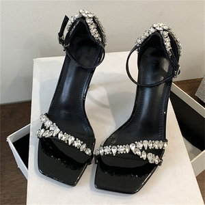 2025 Summer Women's Simple Crystal High <b>Heel</b> Sandals Manufacturers Asian Casual Women's Stiletto Sandals - Product Image 6